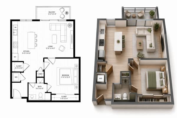 Floor Plan → 3D